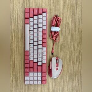 Pink Keyboard and Mouse Set